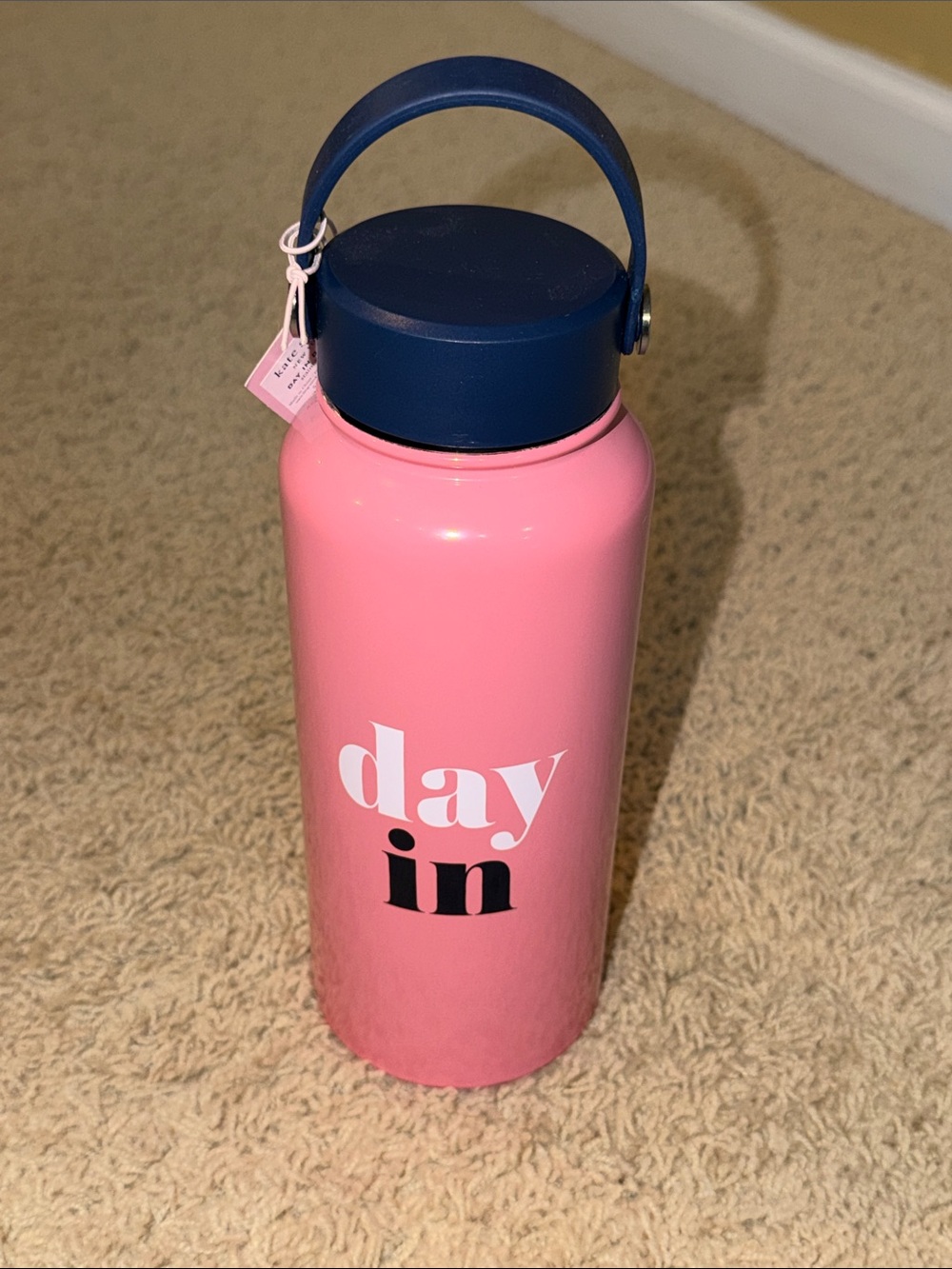 kate spade Pink and Navy "day in" Stainless Steel Water Bottle